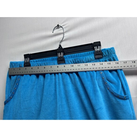 Alfred Dunner Women’s 14 Teal Blue 3 Piece Velour Track Suit Bling Granny Core - Picture 16 of 16